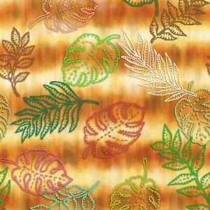 Parrot Isle Stitched Leaves Gold