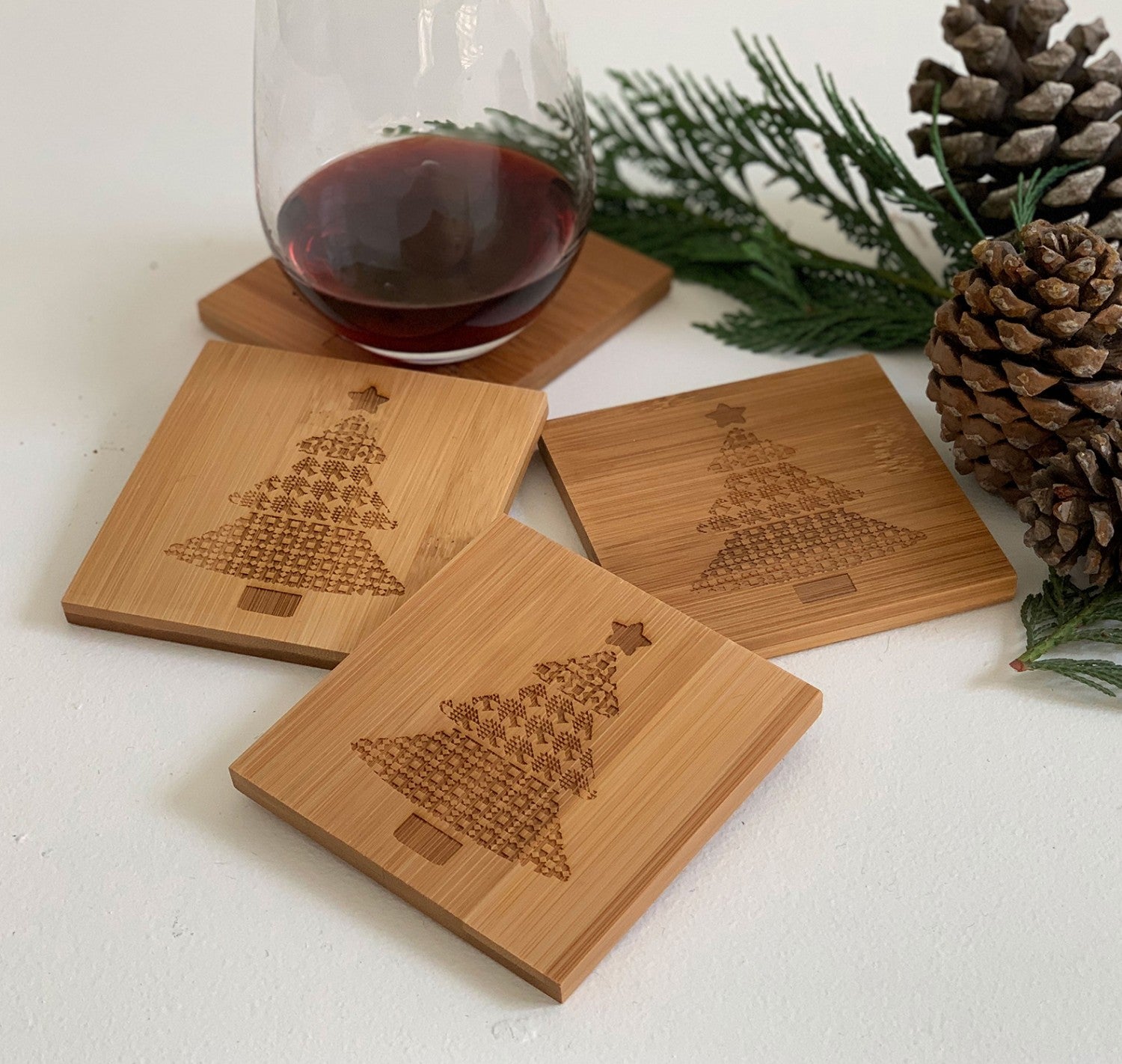 Quilt Christmas Tree Coasters