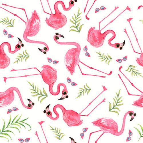 Tropical Bird Bath- Flamingos in Sunglasses