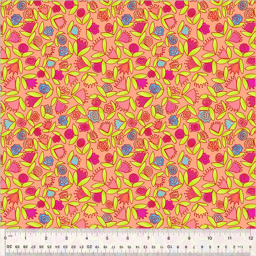 Windham Fabrics - Goodness Gracious - Little Ditsy Flowers - Peach