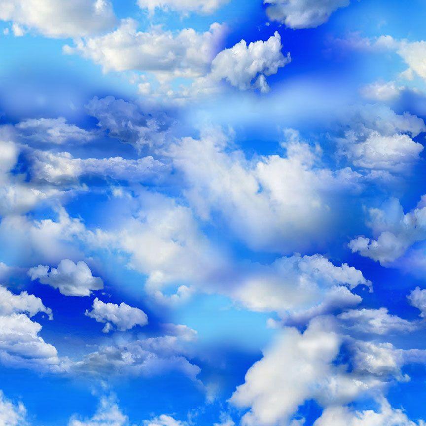 Clouds in a Bright Sky - Blue  108" Wide Backing