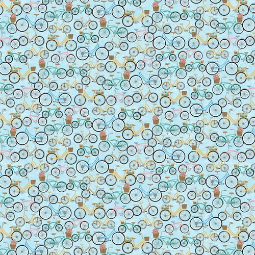 Beach Bound -Bicycles-Blue Henry Glass