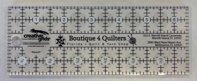 Boutique 4 Quilters Ruler 2 1/2" x 6 1/2"