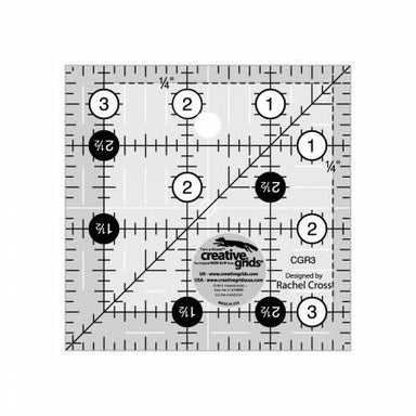 Creative Grids TRIANGLE DUO Plastic Template for 45 and 60 Turn-a-round  Nonslip Ruler for Quilting Ruler and Laminated Instructions 