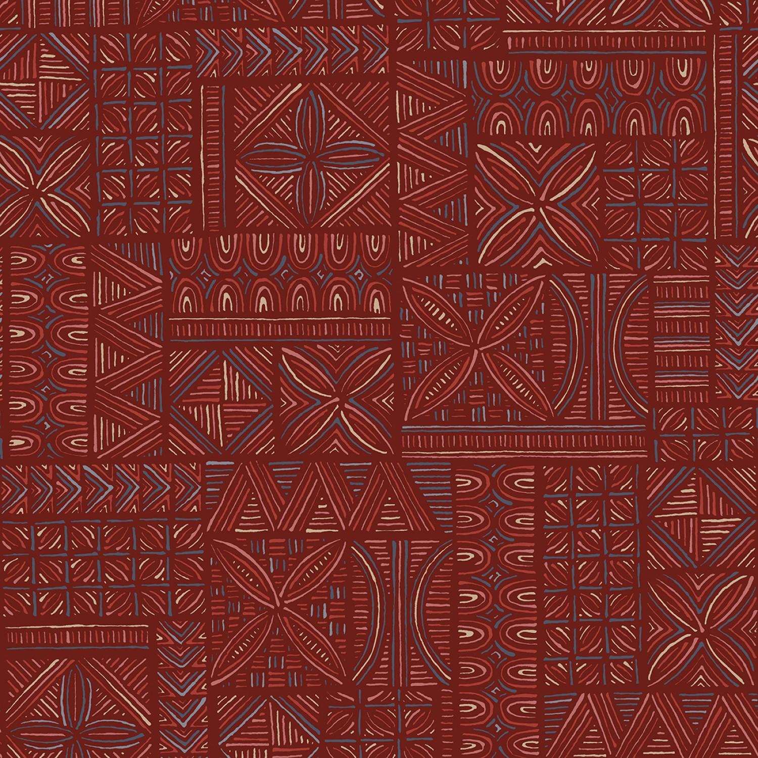 Dark Red/Multi Geometric Mix Breezeway