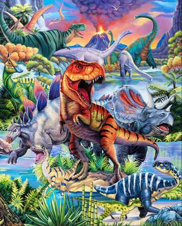 Dino World Panel 36' Digitally reprinted