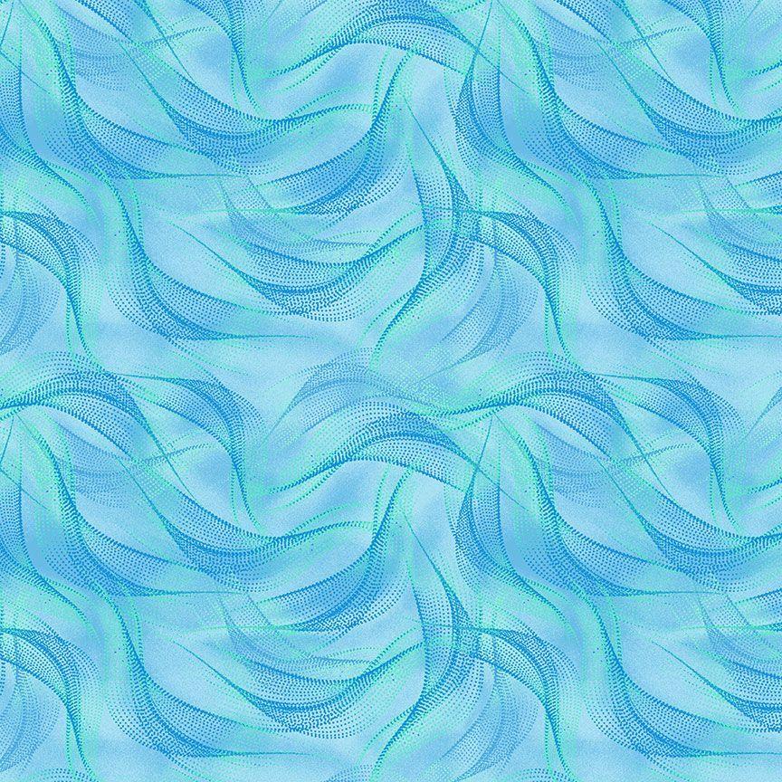 Electric Ocean- Abstract dotty Waves Aqua