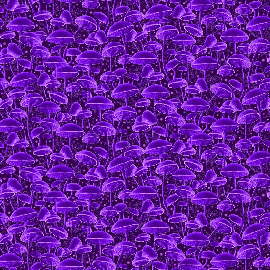 Electric Ocean- Bioluminescente Mushrooms Purple