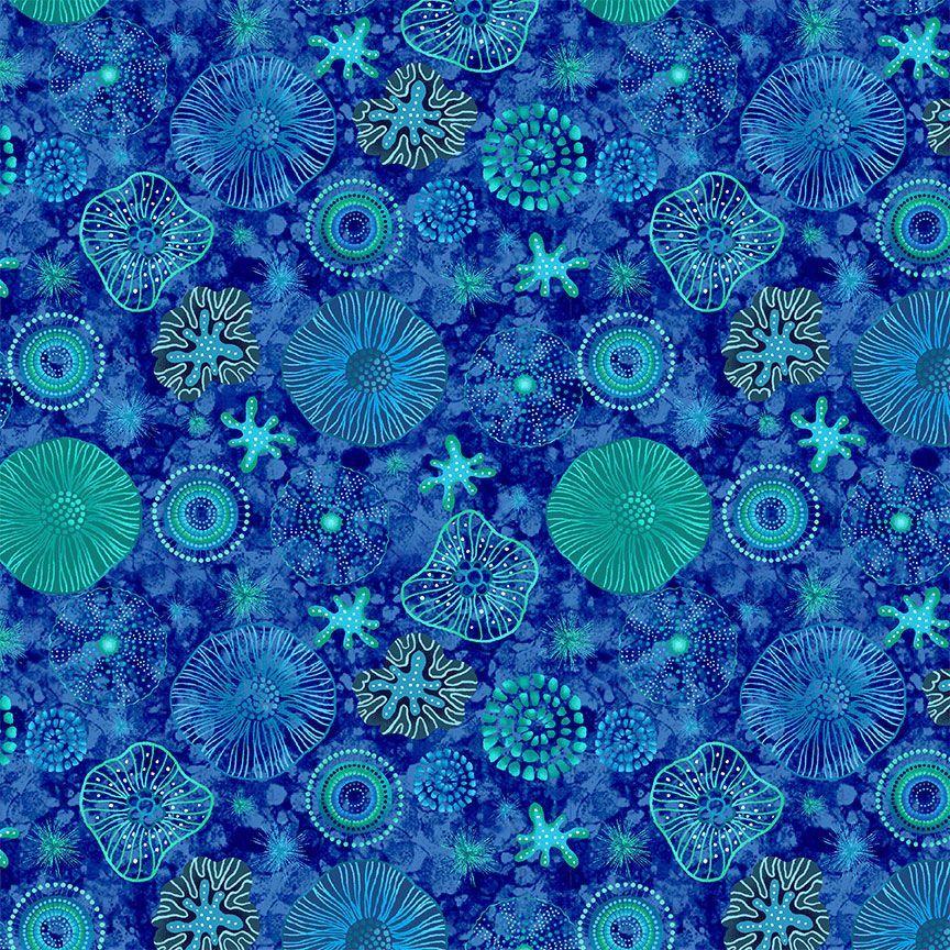 Electric Ocean- Pretty Sea Diatoms Blue