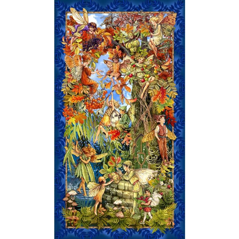 Fairy Forest 24" Panel - Forest  Flower Fairies