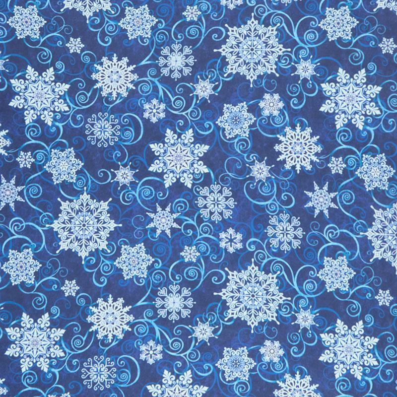 Falling Snowflakes 108 Wide Deep Blue
