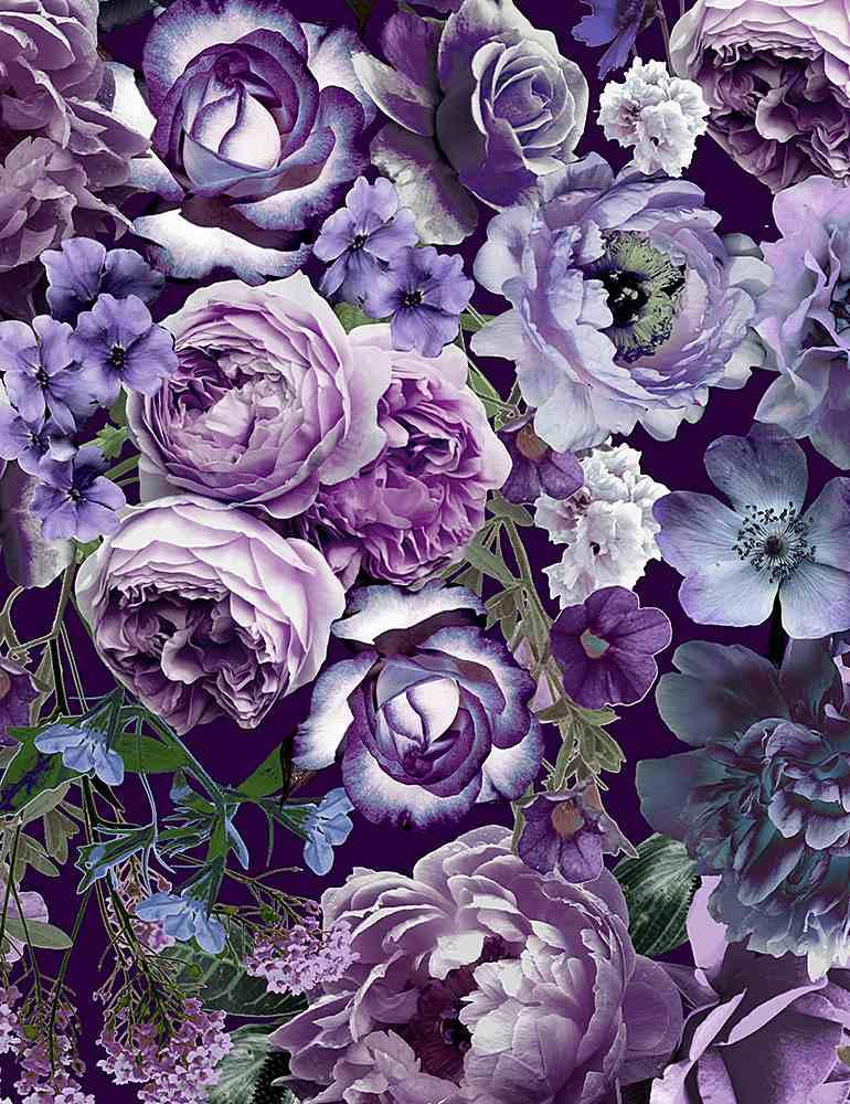 Floral Dreams- Medium Purple Peonies