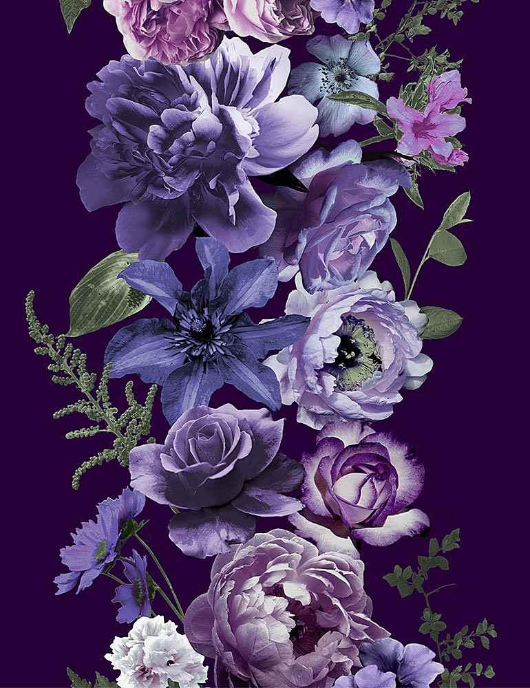 Floral Dreams- Purple Floral Stripe