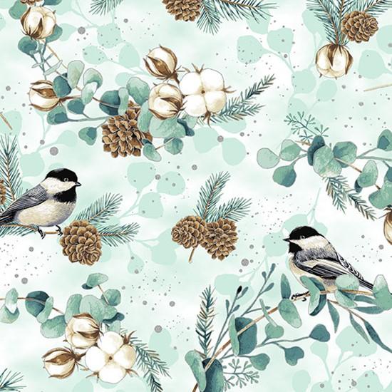 Fly Home Winter Birds Mint/Teal