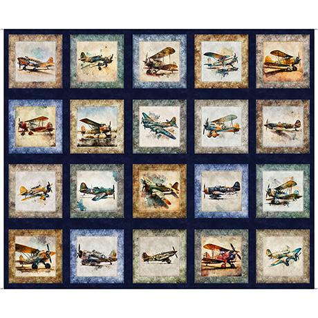 Flying High- Airplane Panel Navy