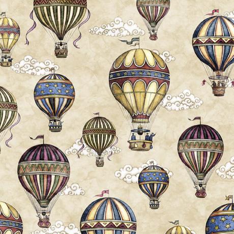 Flying High-  Hot Air Ballons Tan