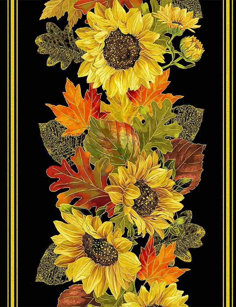Harvest Metallic Sunflower Stripe