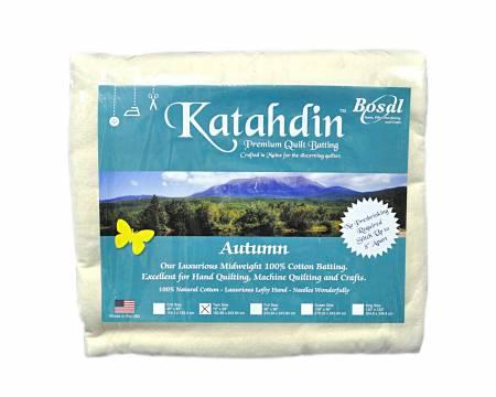Katahdin Premium 100% Cotton Batting - Autumn 4oz - 72in x 90in # 396B-WHT/Nat