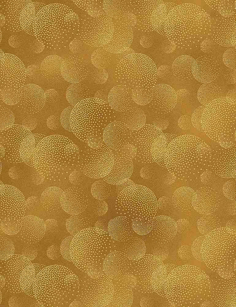 Majestic- Metallic Dotted Cirlce Texture- Gold
