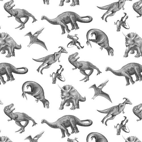 March Of The Dinosaurs Dinosaur Toile White
