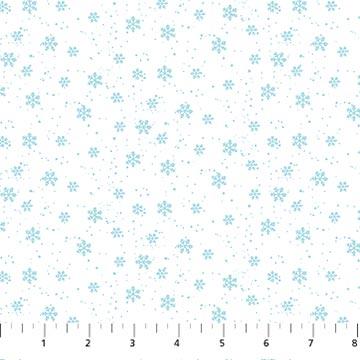 Mini Snowflakes - White/Turquoise — Boutique 4 Quilters