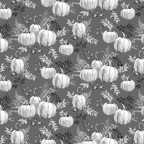 Pumpkin Toile- Gray Harvest Classics