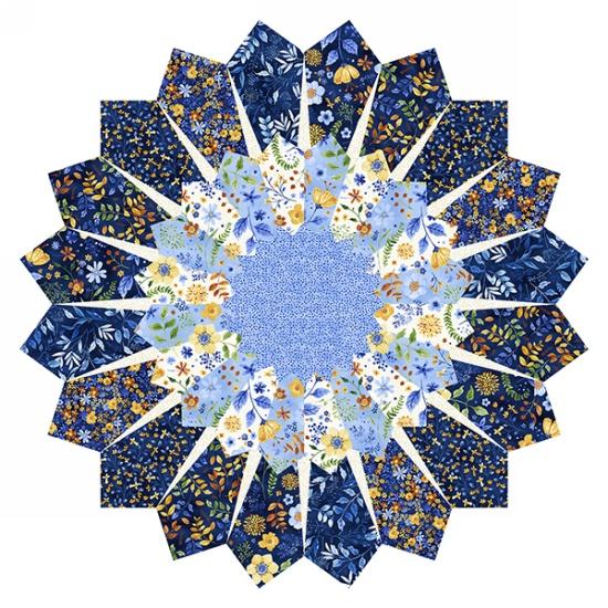 Quilted Fox - Dresden Table Topper Kit Blue with Pattern