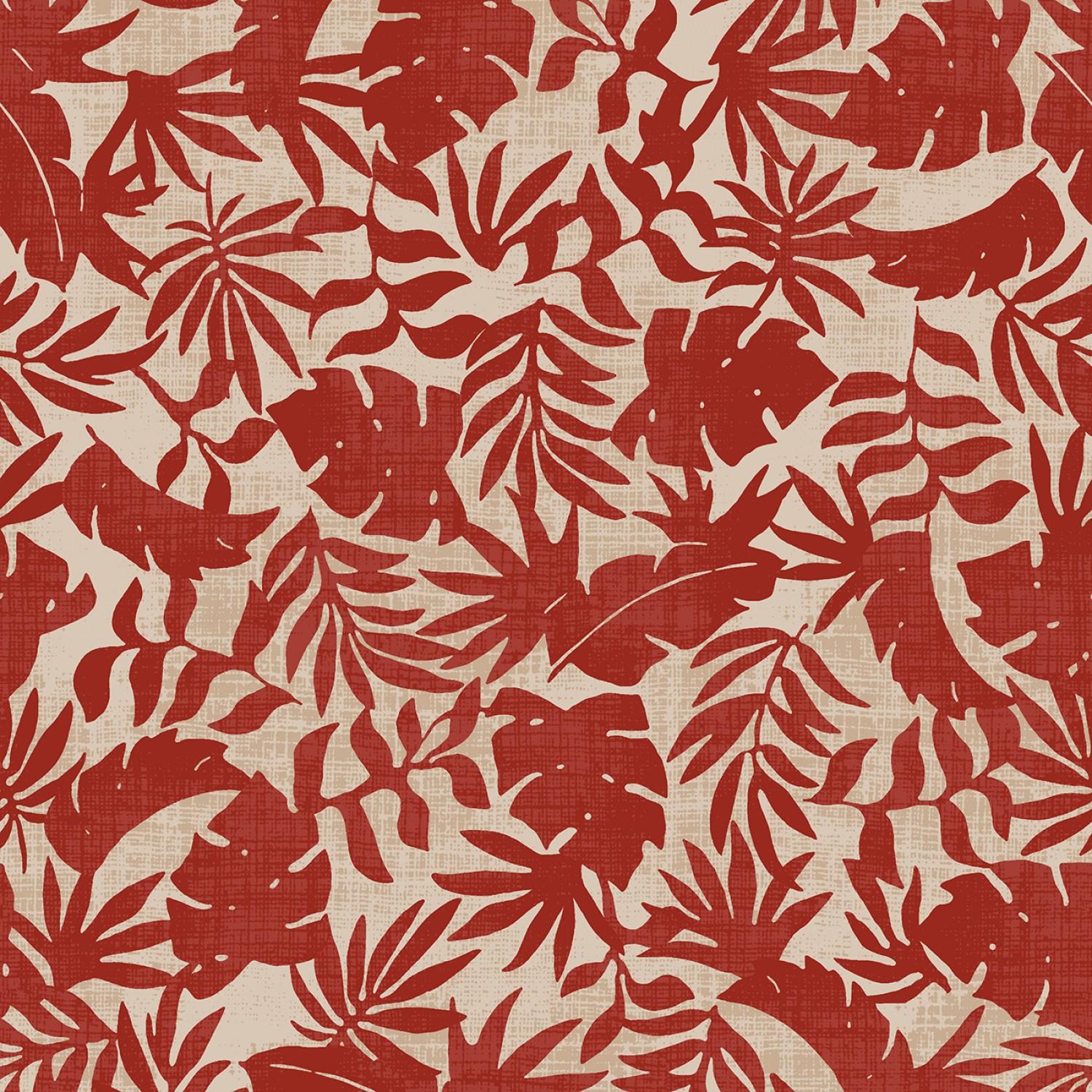 Red/Cream Textured Palms Breezeway
