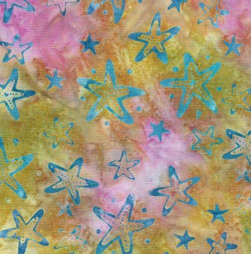Sea Stars - Multi Pink Green Pale Olive Island Batik