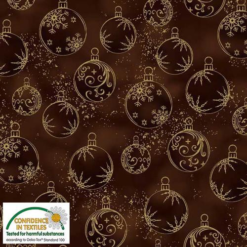 Small Christmas Balls Brown/Gold Petit Cristal