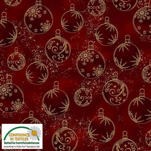 Small Christmas Balls Red/Gold Petit Cristal