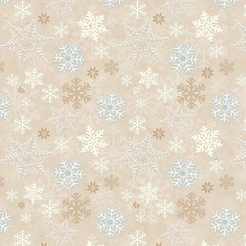 Snowflake All Over Beige- I Love Gnomies