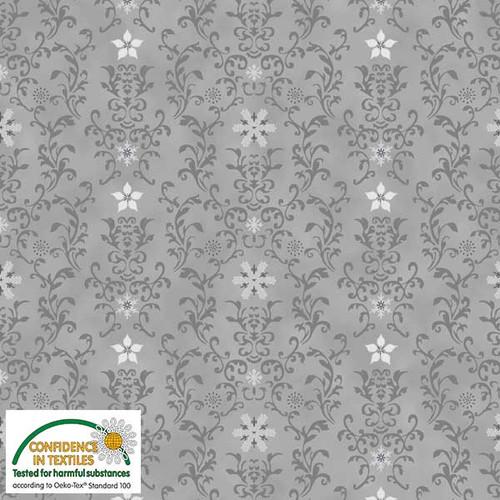 Star and Sprinkle Grey/Silver Damask