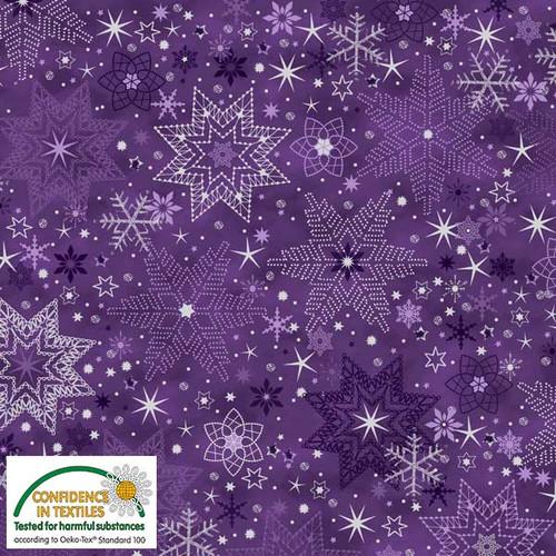 Stars and Sprinkle Lilac/Silver Snowflakes