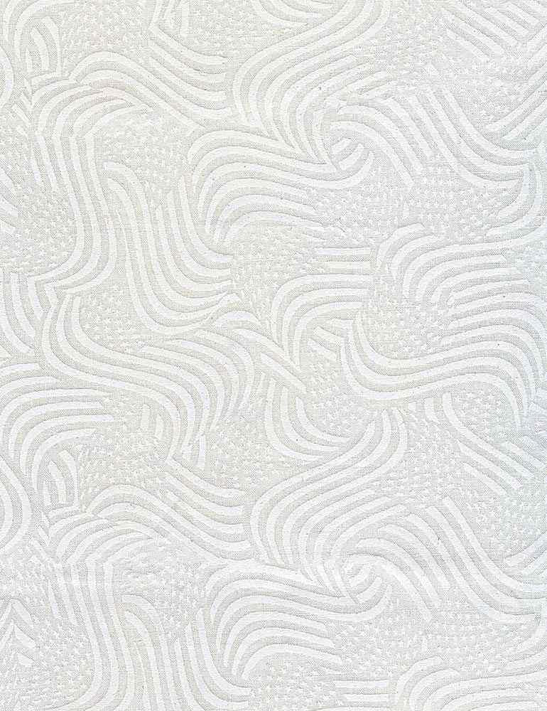 Swirled Packed American Flags - White on White