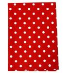 Tea Towel Bright Red with White dots
