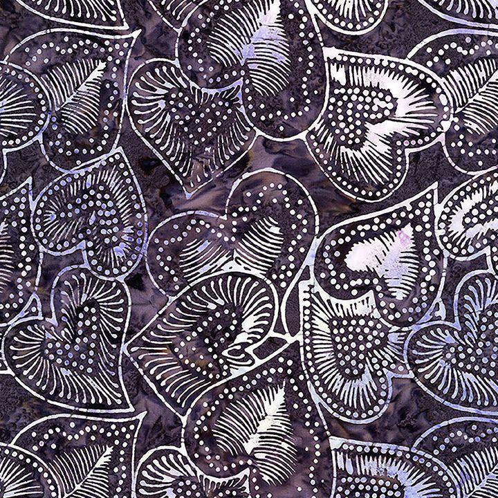 Textured Hearts - Shadow  Tonga Batiks