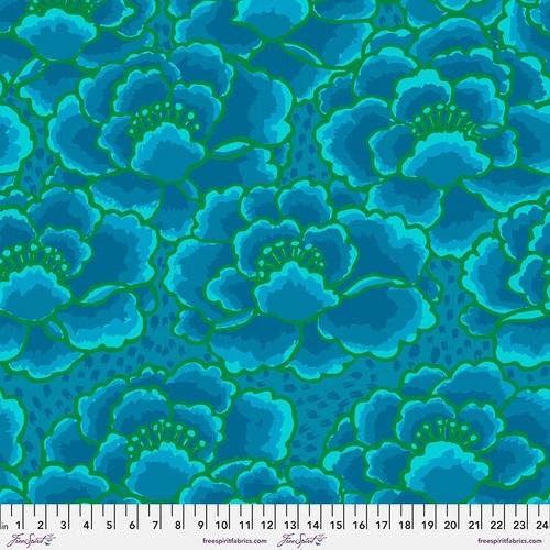 Tonal Floral - Turquoise - 108 wide Backing Kaffe Fassett Collective - February 2023