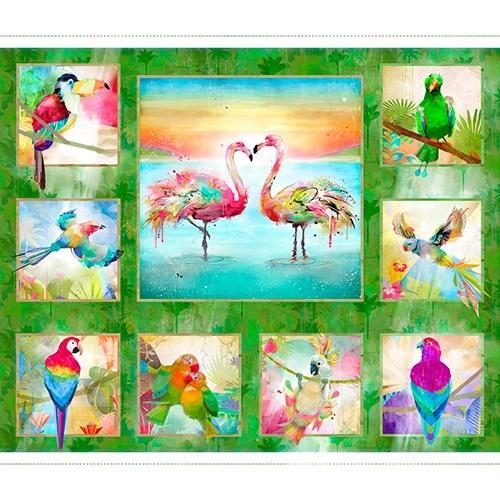 Tropical Birds- Large Panel 43"x36"