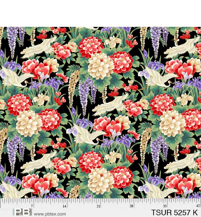 Tsuru- Large Print Crane & Floral