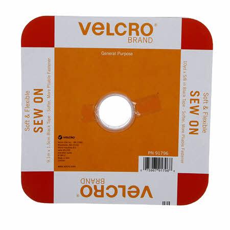 Velcro Iron On Black Tape- 1.9 cm wide