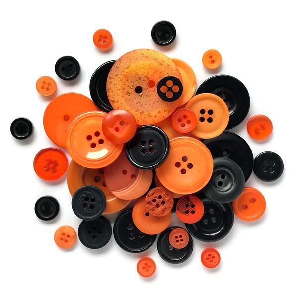 Very Scary Buttons Orange and Black