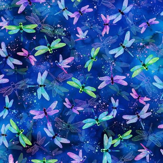 Wading With Water Lilies- Sapphire