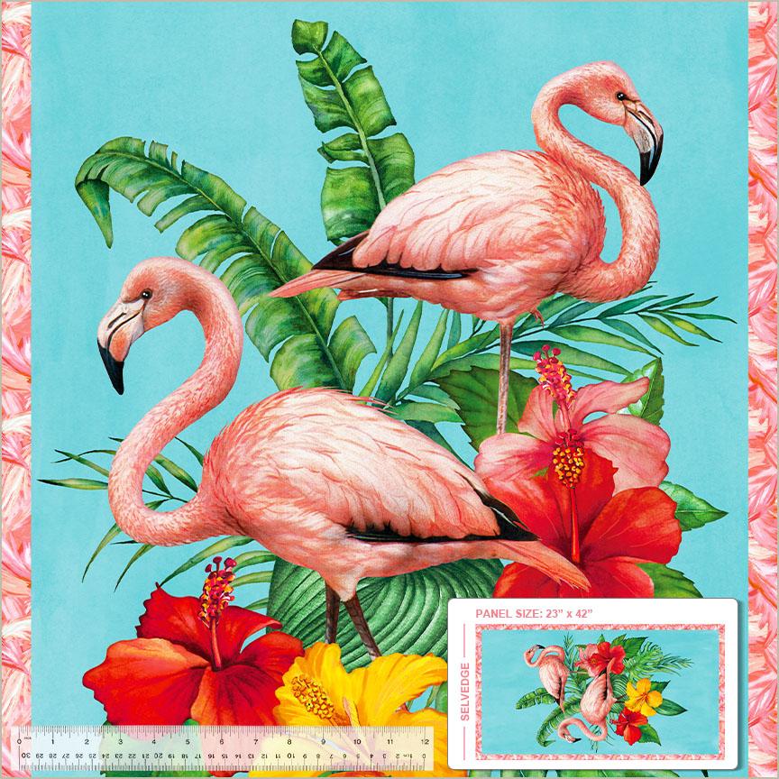 Windham Fabrics - Tropical Paradise - Flamingo Panel